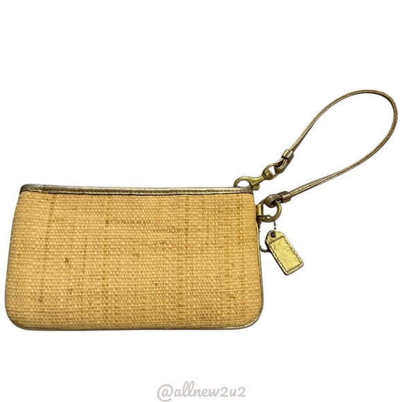 Coach Hamilton Collection Vintage Coated Straw Gold Metallic - Picture 3 of 16